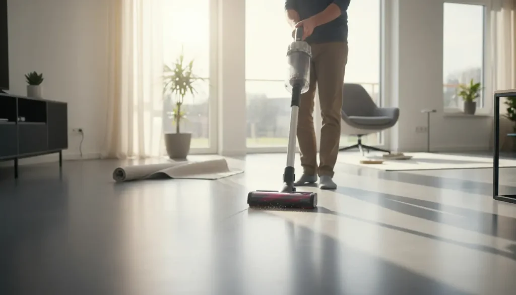 gietvloer stofzuigen