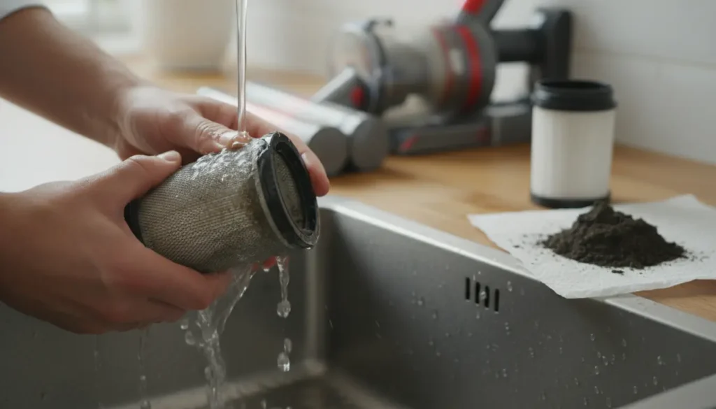 dyson v6 filter schoonmaken