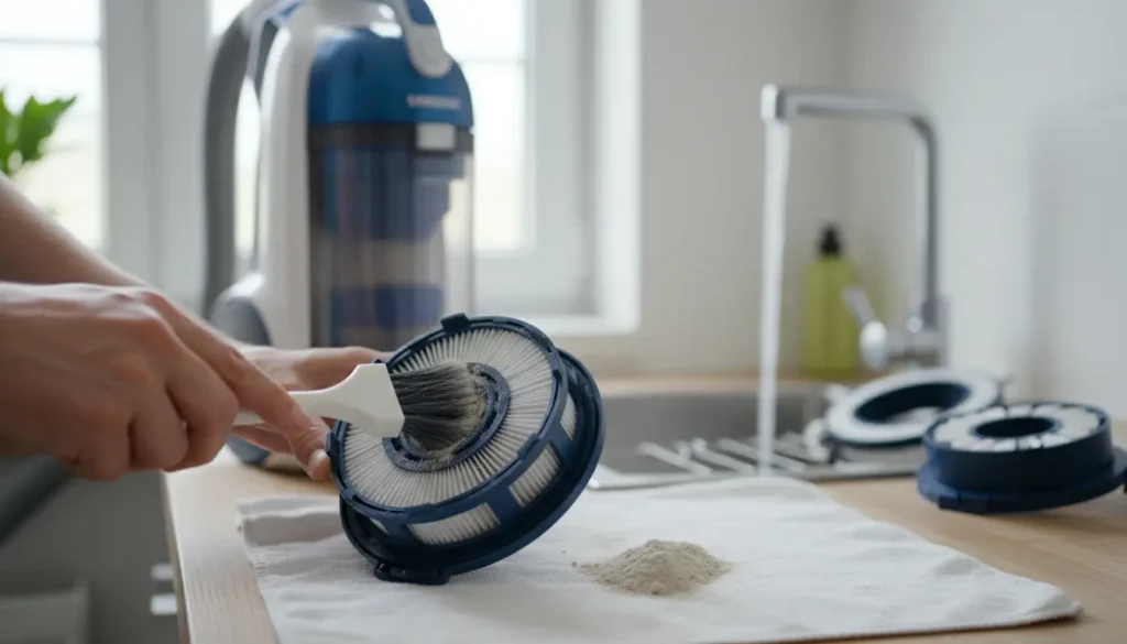 samsung stofzakloos filter reinigen