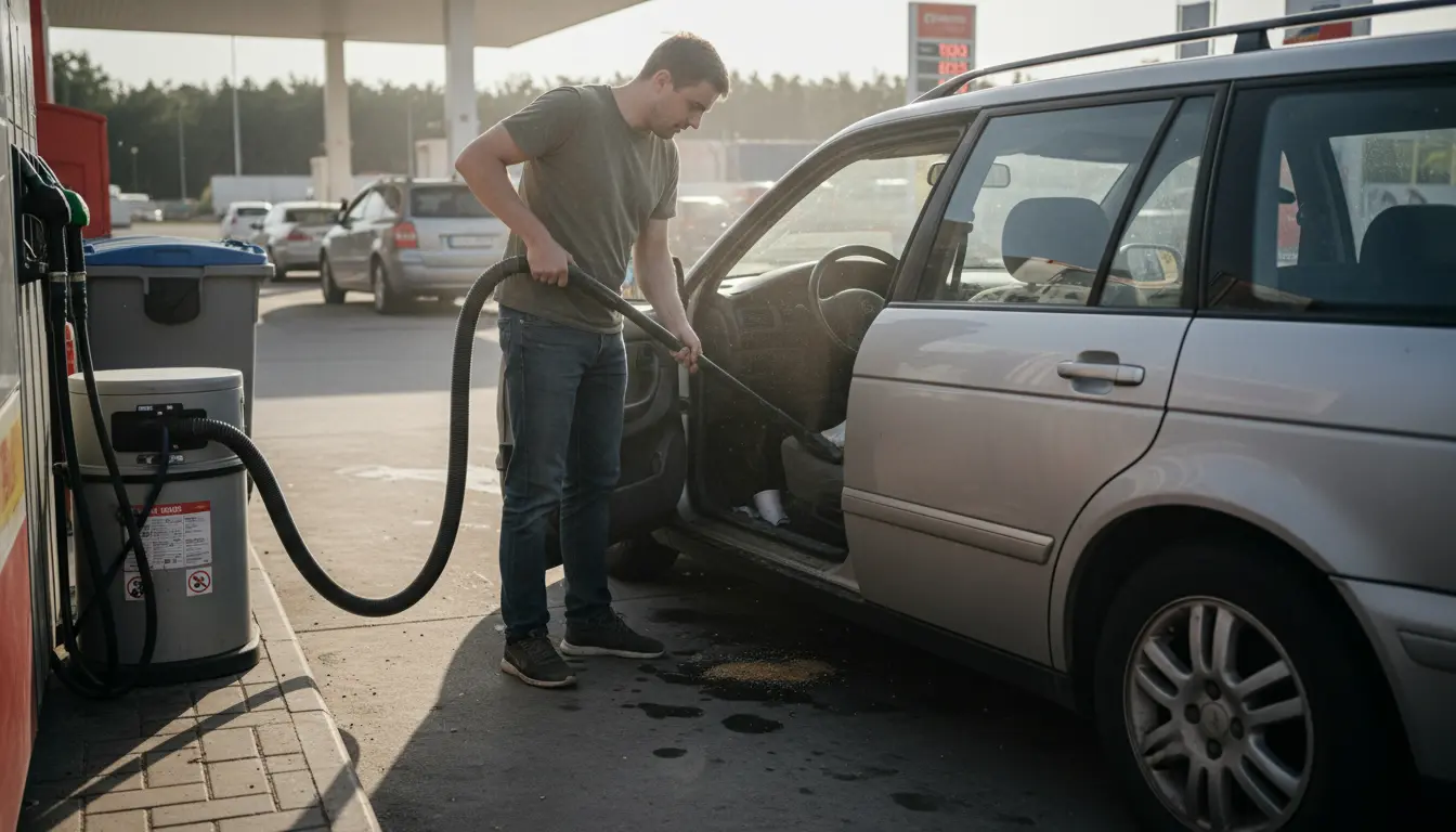 tankstation stofzuigen