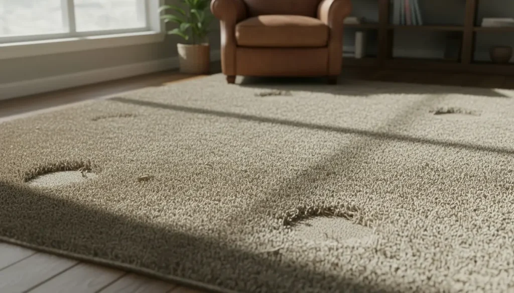 hoogpolig tapijt platgelopen