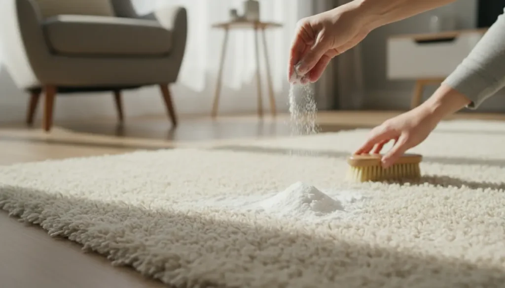wollen tapijt reinigen met baking soda