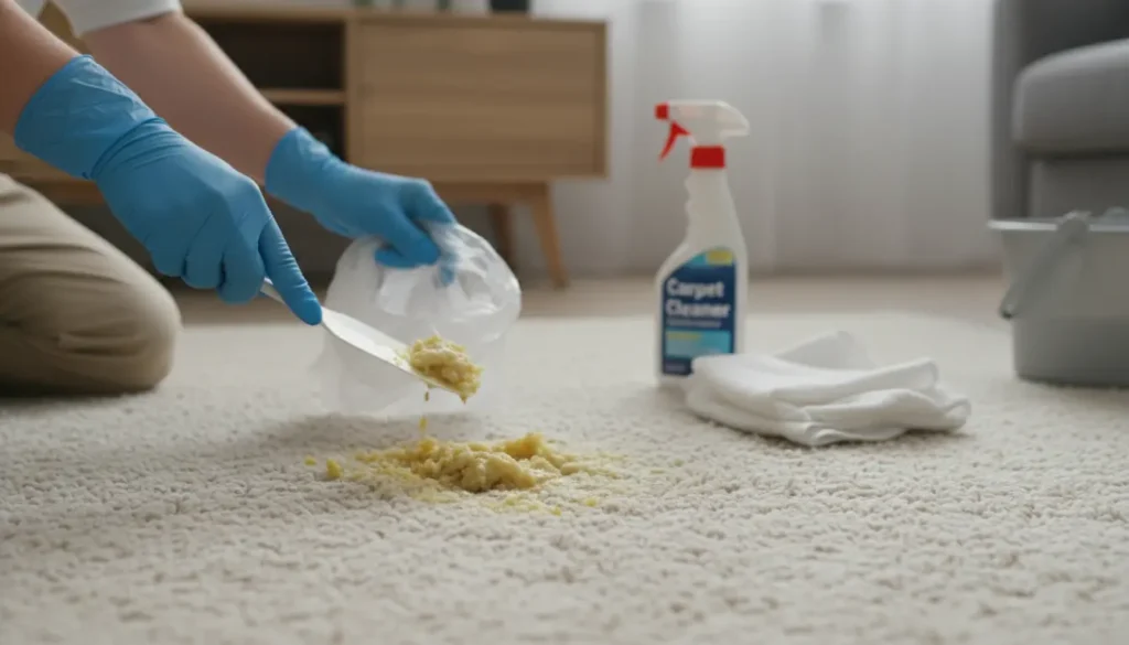 braaksel uit wollen tapijt verwijderen