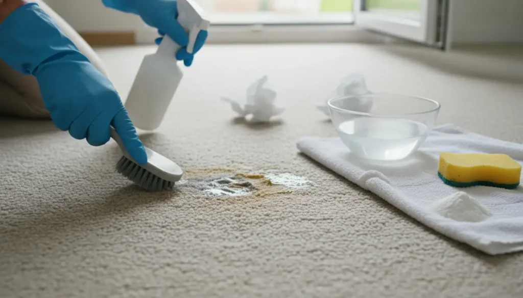 hoe krijg je kotsgeur uit tapijt