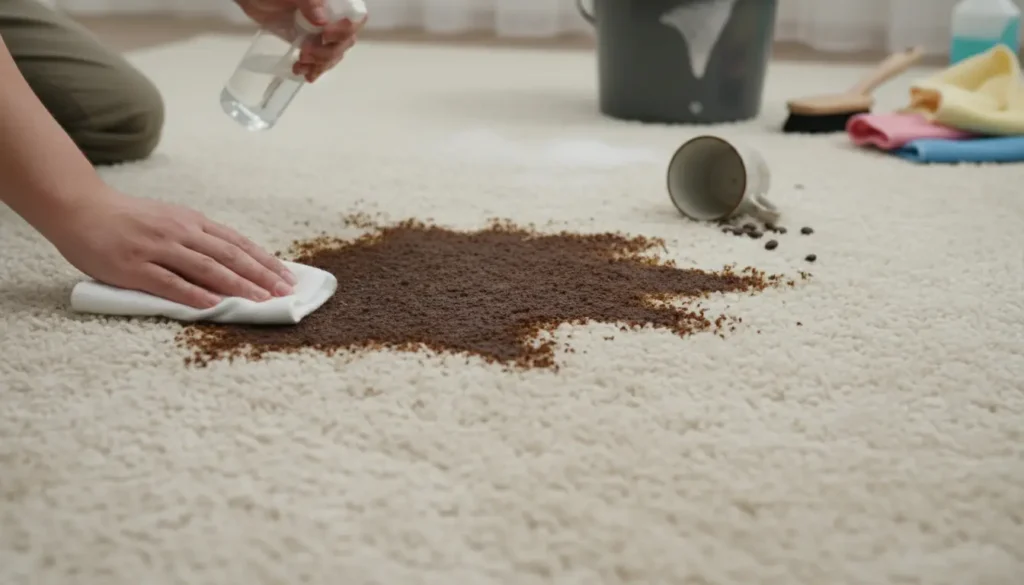 hoe krijg ik koffievlekken uit tapijt