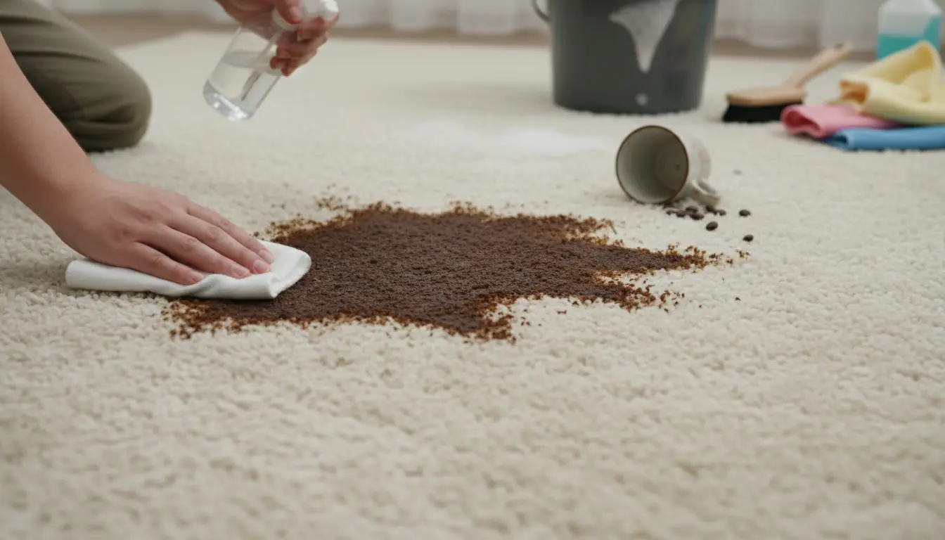 hoe krijg ik koffievlekken uit tapijt