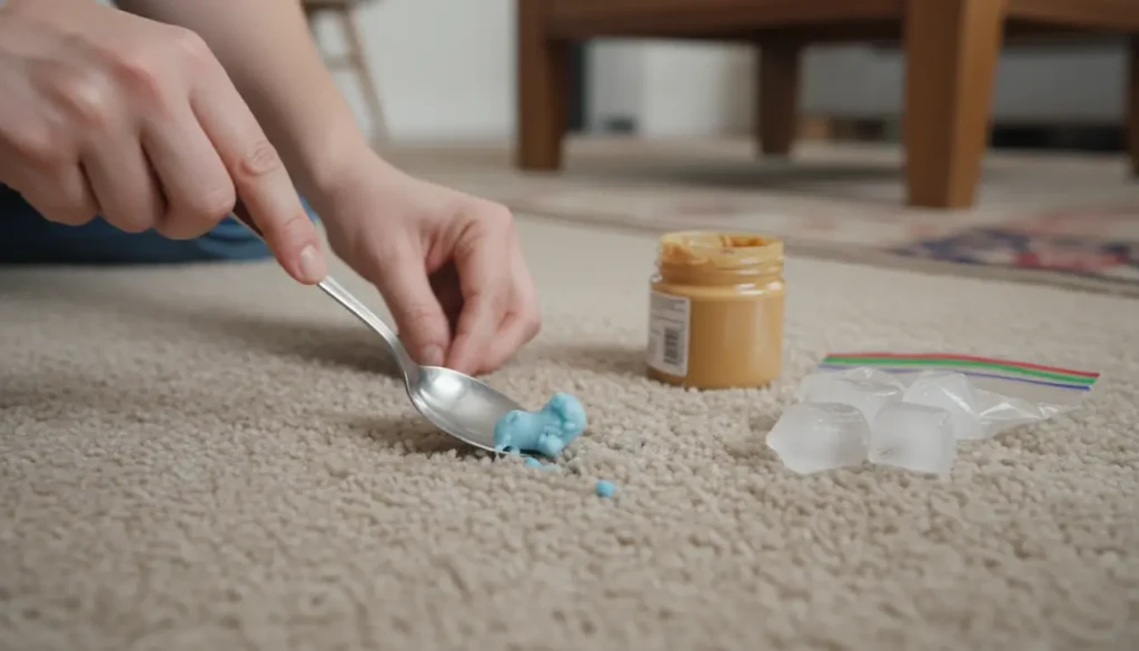 hoe haal je kauwgom uit tapijt